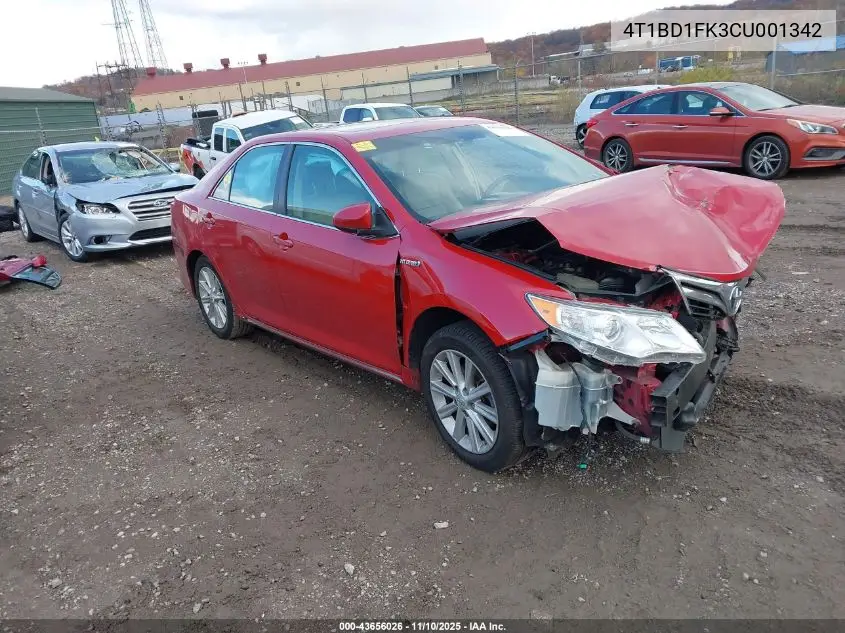 4T1BD1FK3CU001342 2012 Toyota Camry Hybrid Xle
