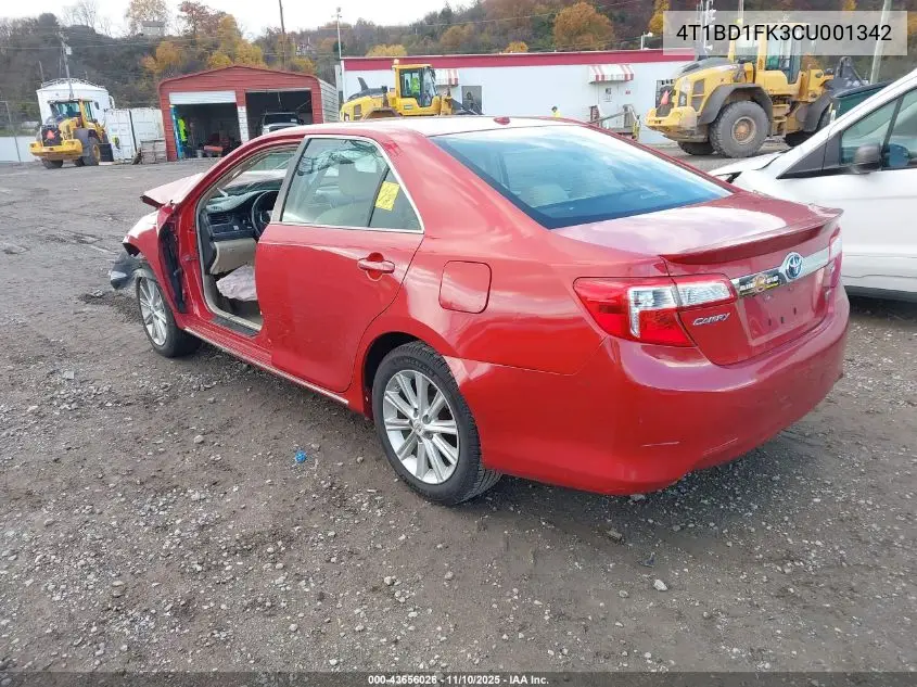 4T1BD1FK3CU001342 2012 Toyota Camry Hybrid Xle