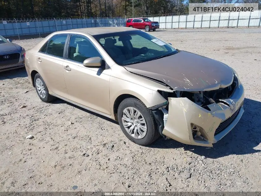 4T1BF1FK4CU024042 2012 Toyota Camry Le