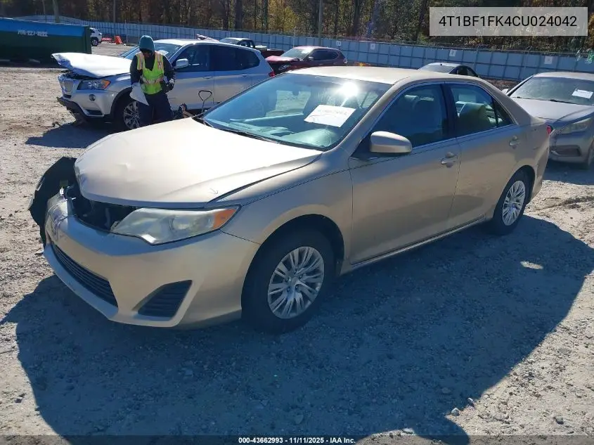 4T1BF1FK4CU024042 2012 Toyota Camry Le