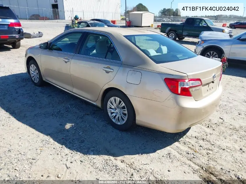 4T1BF1FK4CU024042 2012 Toyota Camry Le