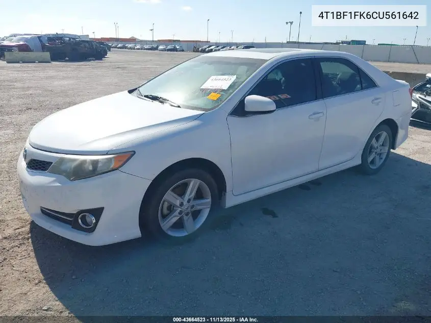 4T1BF1FK6CU561642 2012 Toyota Camry Se
