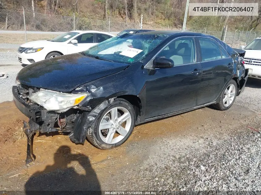 4T4BF1FK0CR206407 2012 Toyota Camry Le