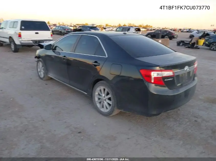 4T1BF1FK7CU073770 2012 Toyota Camry Xle