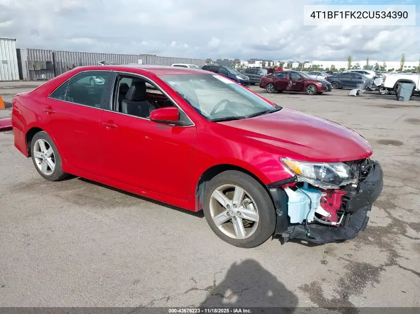 4T1BF1FK2CU534390 2012 Toyota Camry Se