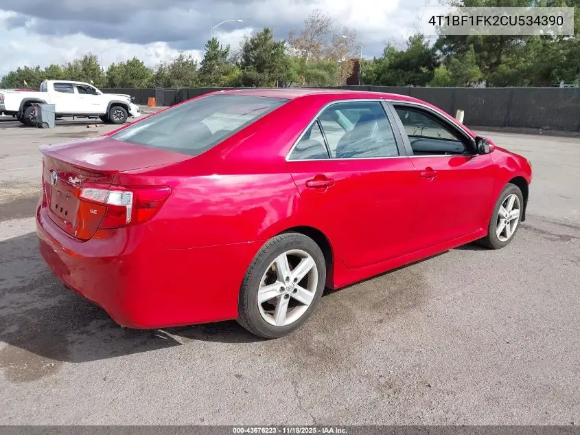 4T1BF1FK2CU534390 2012 Toyota Camry Se