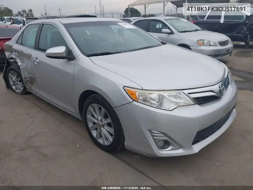4T1BK1FK3CU517691 2012 Toyota Camry Xle V6