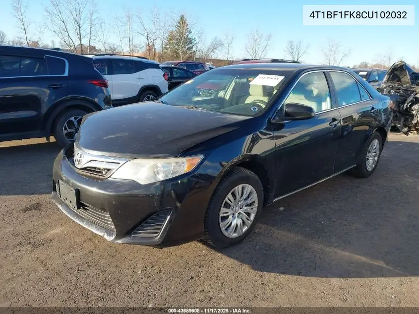 4T1BF1FK8CU102032 2012 Toyota Camry Le