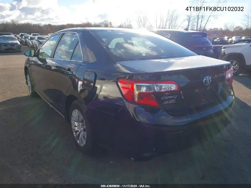 4T1BF1FK8CU102032 2012 Toyota Camry Le