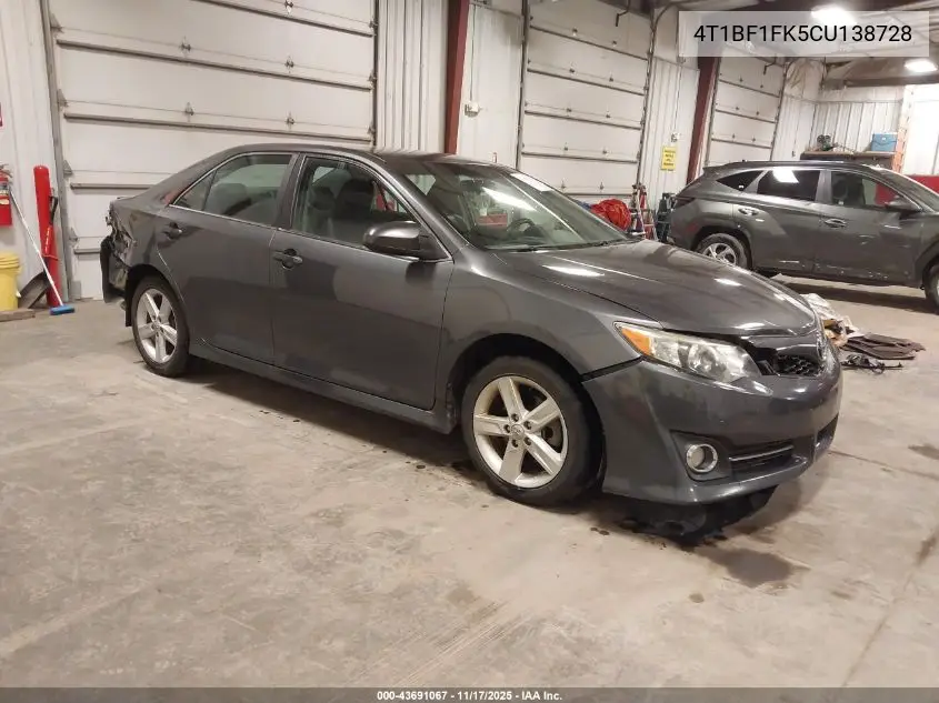 4T1BF1FK5CU138728 2012 Toyota Camry Se
