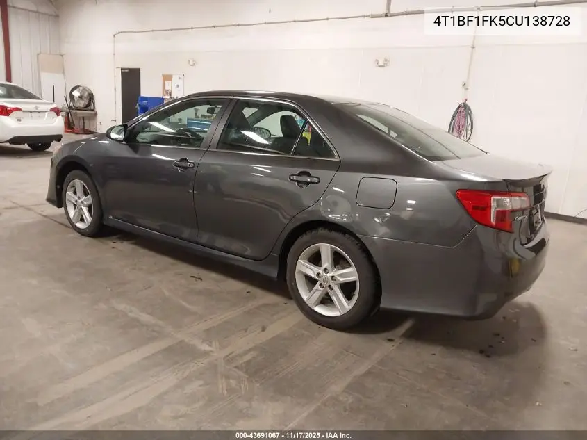 4T1BF1FK5CU138728 2012 Toyota Camry Se
