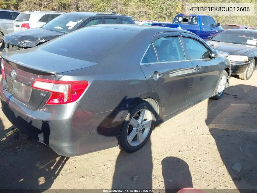 4T1BF1FK8CU012606 2012 Toyota Camry Se
