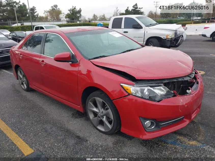 4T1BF1FK6CU625016 2012 Toyota Camry Se Limited Edition