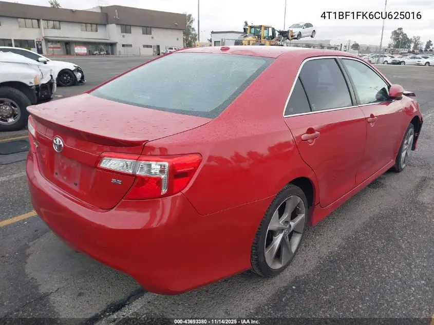 4T1BF1FK6CU625016 2012 Toyota Camry Se Limited Edition