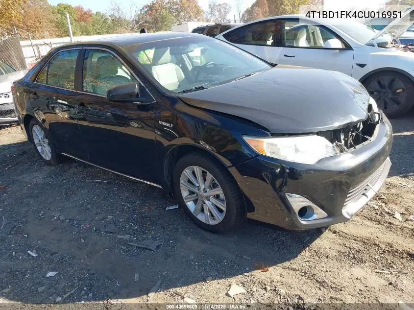 4T1BD1FK4CU016951 2012 Toyota Camry Hybrid Xle