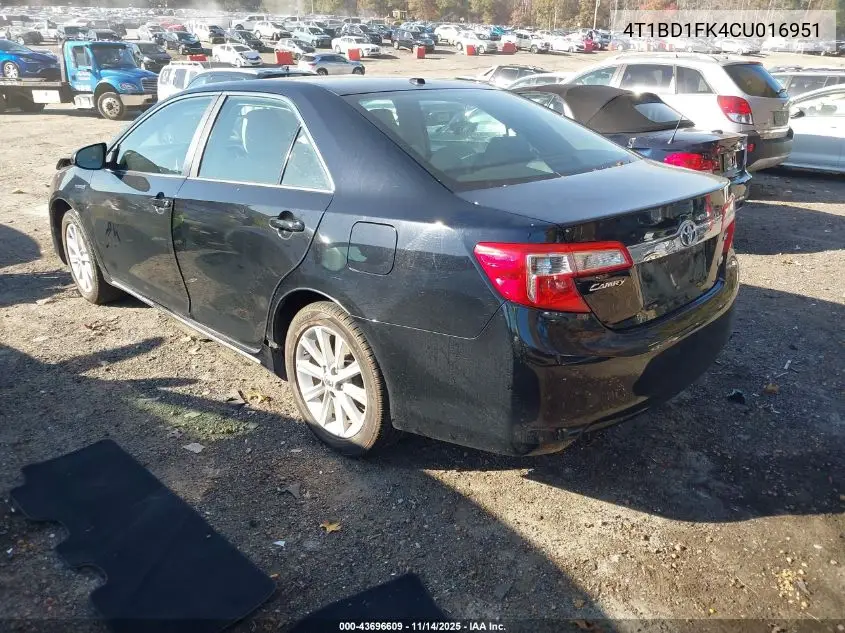 4T1BD1FK4CU016951 2012 Toyota Camry Hybrid Xle