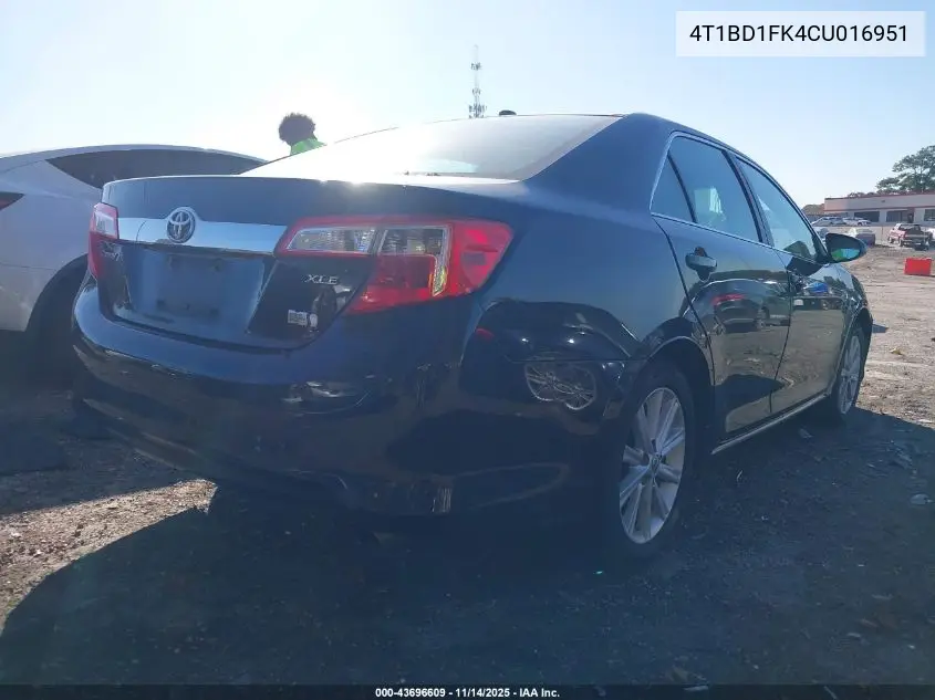 4T1BD1FK4CU016951 2012 Toyota Camry Hybrid Xle