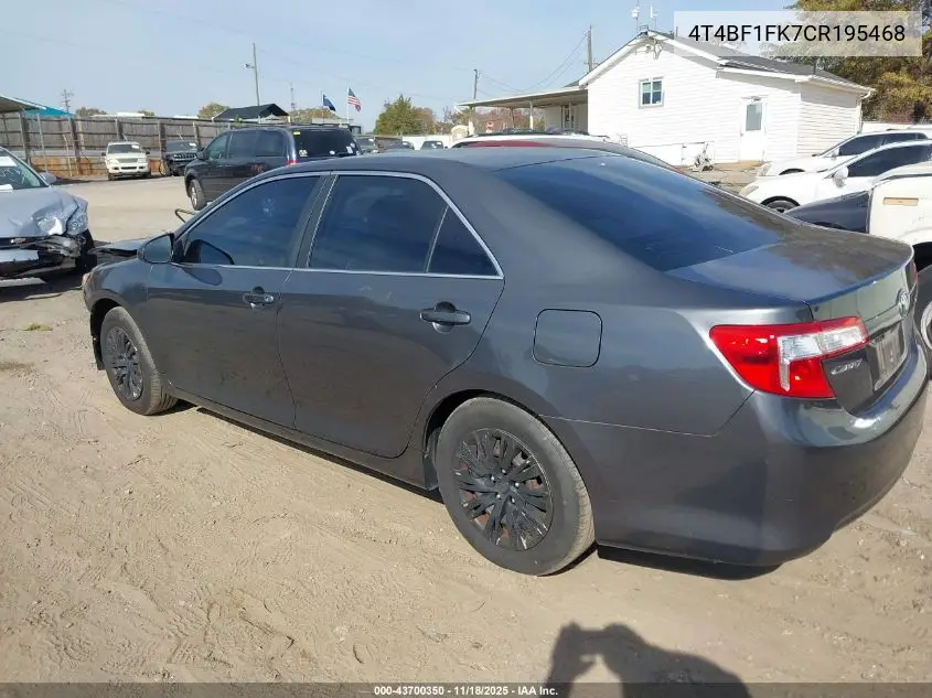 4T4BF1FK7CR195468 2012 Toyota Camry L