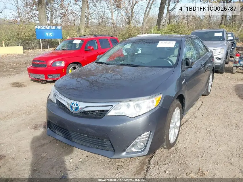 4T1BD1FK1CU026787 2012 Toyota Camry Hybrid Xle
