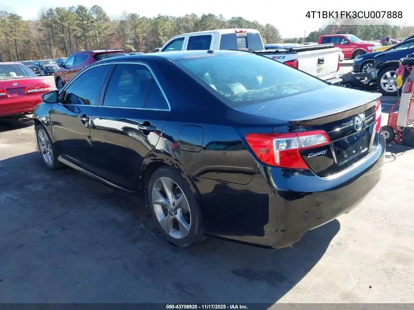 4T1BK1FK3CU007888 2012 Toyota Camry Se V6