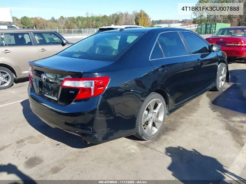 4T1BK1FK3CU007888 2012 Toyota Camry Se V6