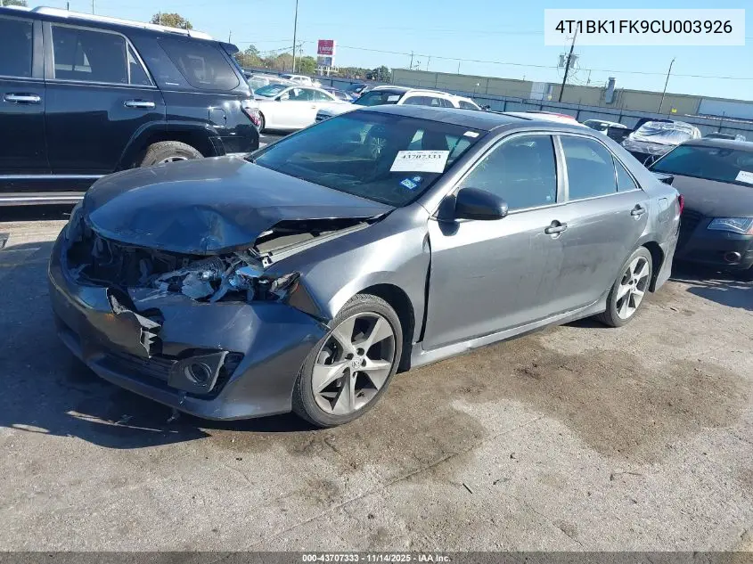 4T1BK1FK9CU003926 2012 Toyota Camry Se V6