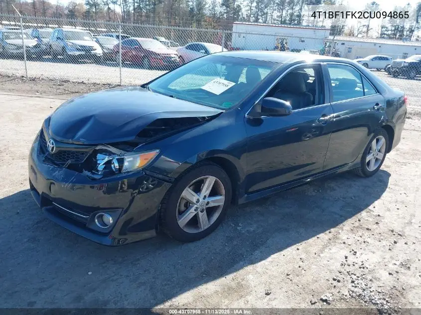 4T1BF1FK2CU094865 2012 Toyota Camry Se