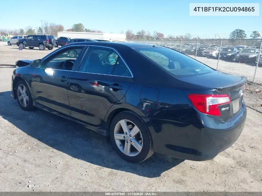 4T1BF1FK2CU094865 2012 Toyota Camry Se