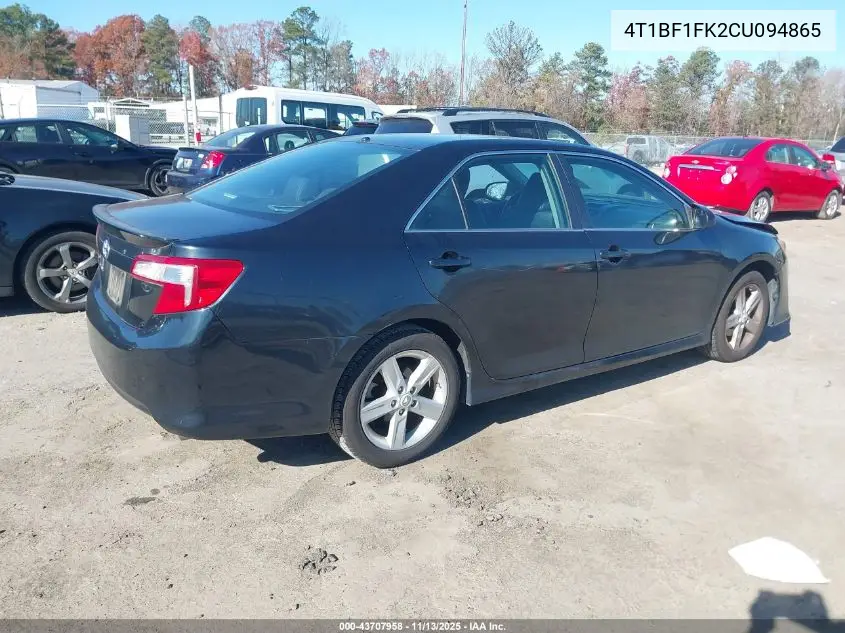 4T1BF1FK2CU094865 2012 Toyota Camry Se