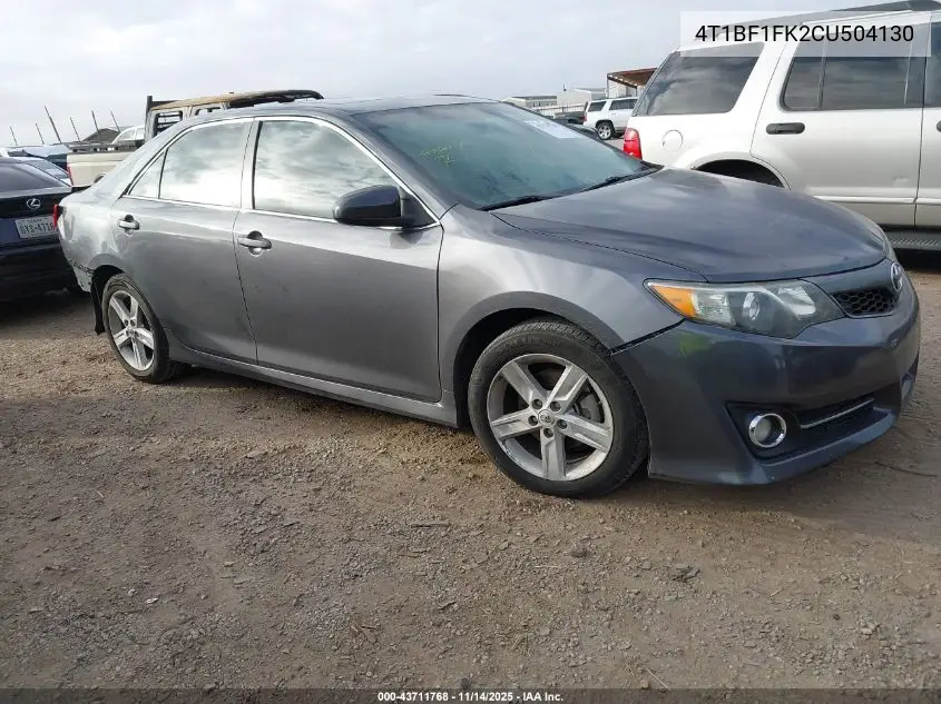 4T1BF1FK2CU504130 2012 Toyota Camry Se