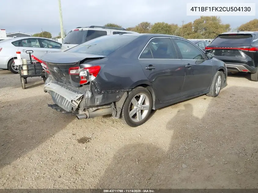 4T1BF1FK2CU504130 2012 Toyota Camry Se