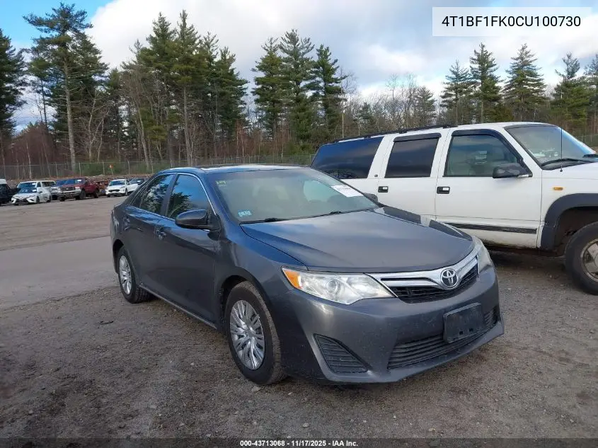 4T1BF1FK0CU100730 2012 Toyota Camry Le