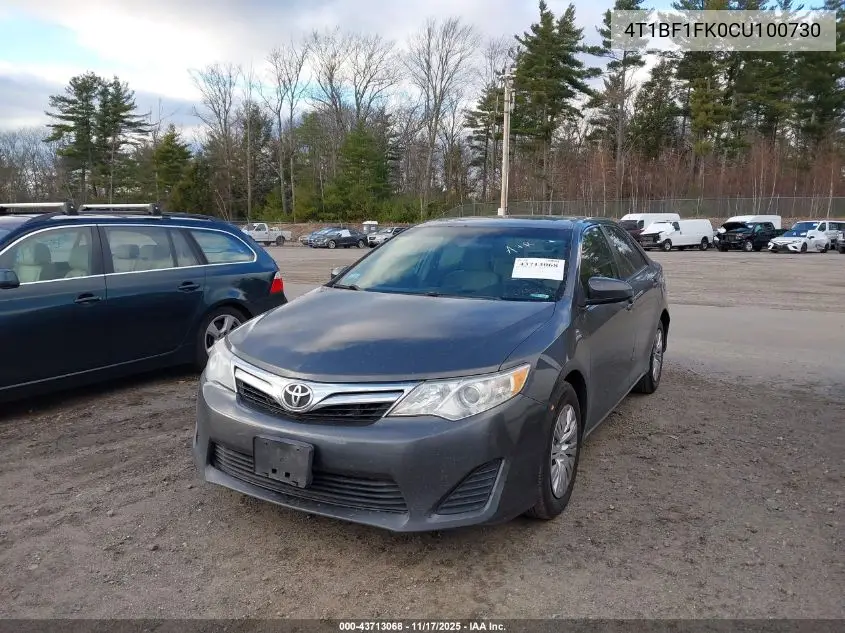 4T1BF1FK0CU100730 2012 Toyota Camry Le