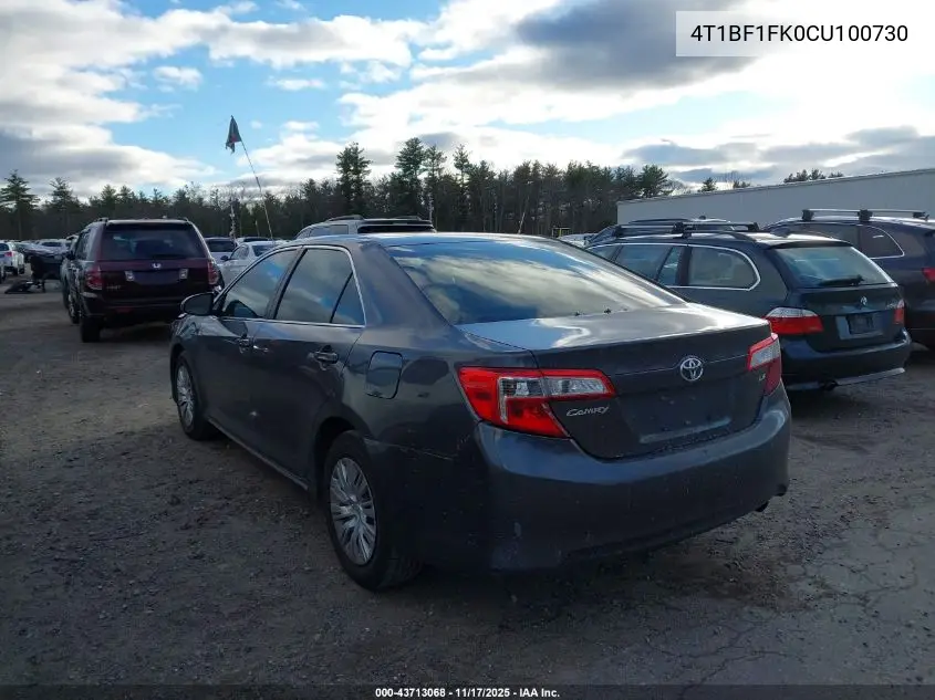 4T1BF1FK0CU100730 2012 Toyota Camry Le