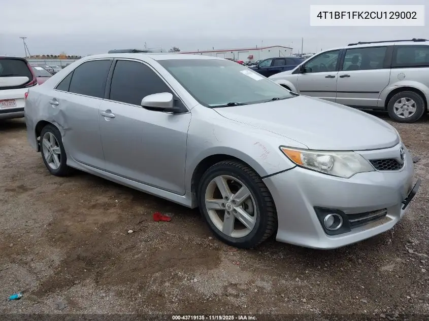 4T1BF1FK2CU129002 2012 Toyota Camry Se