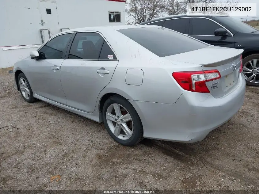 4T1BF1FK2CU129002 2012 Toyota Camry Se