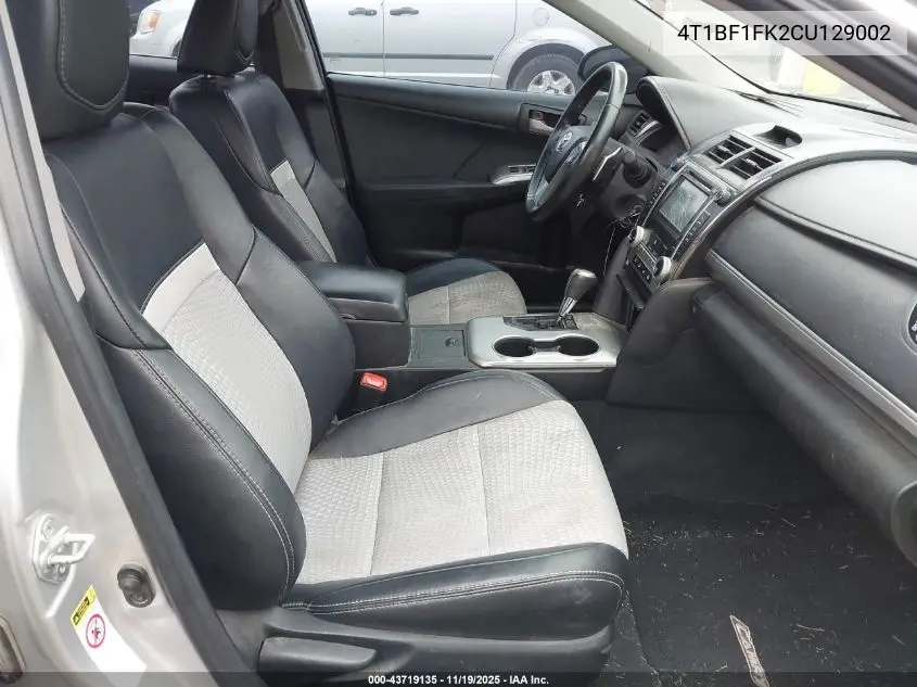 4T1BF1FK2CU129002 2012 Toyota Camry Se