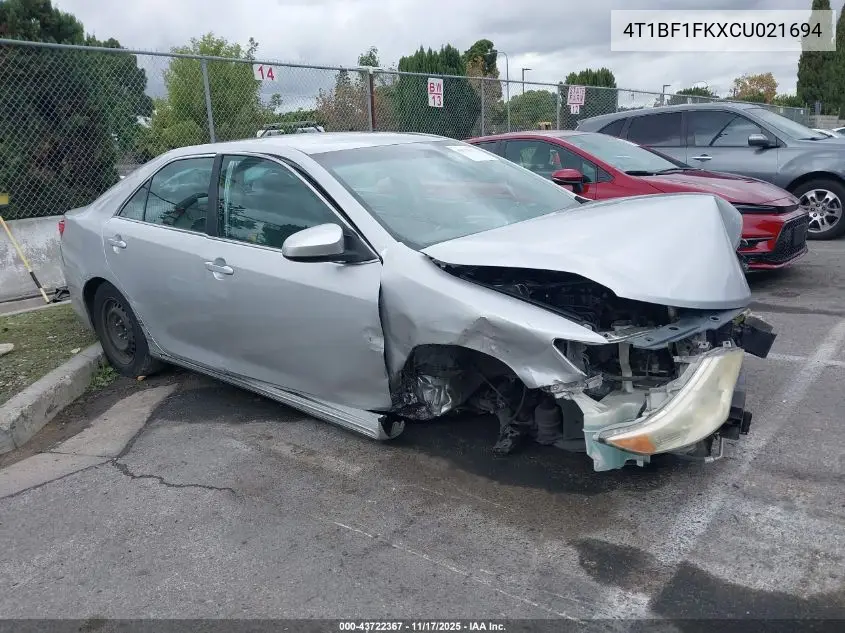 4T1BF1FKXCU021694 2012 Toyota Camry Le