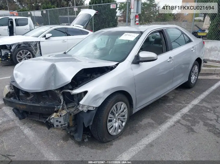 4T1BF1FKXCU021694 2012 Toyota Camry Le