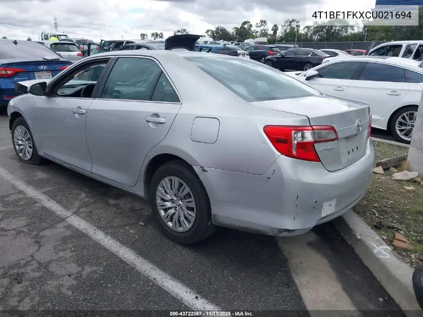 4T1BF1FKXCU021694 2012 Toyota Camry Le