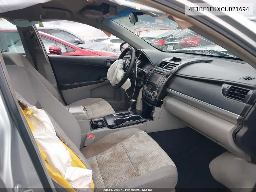 4T1BF1FKXCU021694 2012 Toyota Camry Le