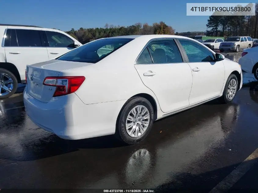 4T1BF1FK9CU583800 2012 Toyota Camry Le
