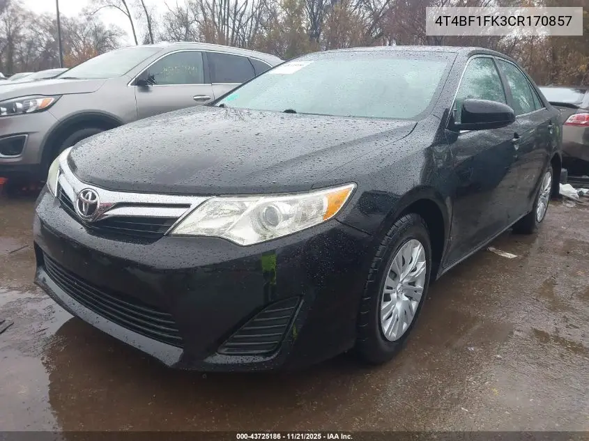 4T4BF1FK3CR170857 2012 Toyota Camry Le