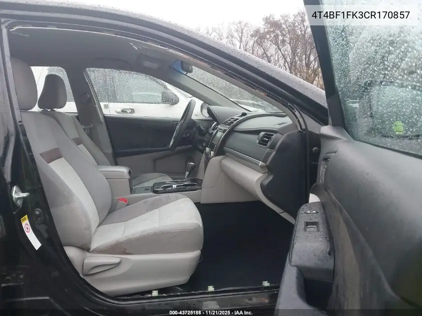 4T4BF1FK3CR170857 2012 Toyota Camry Le