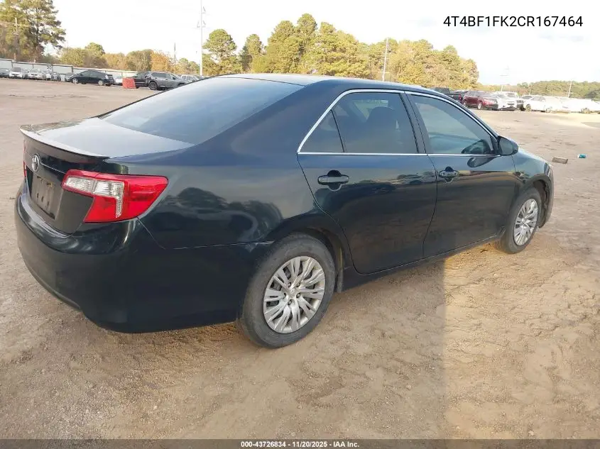 4T4BF1FK2CR167464 2012 Toyota Camry L