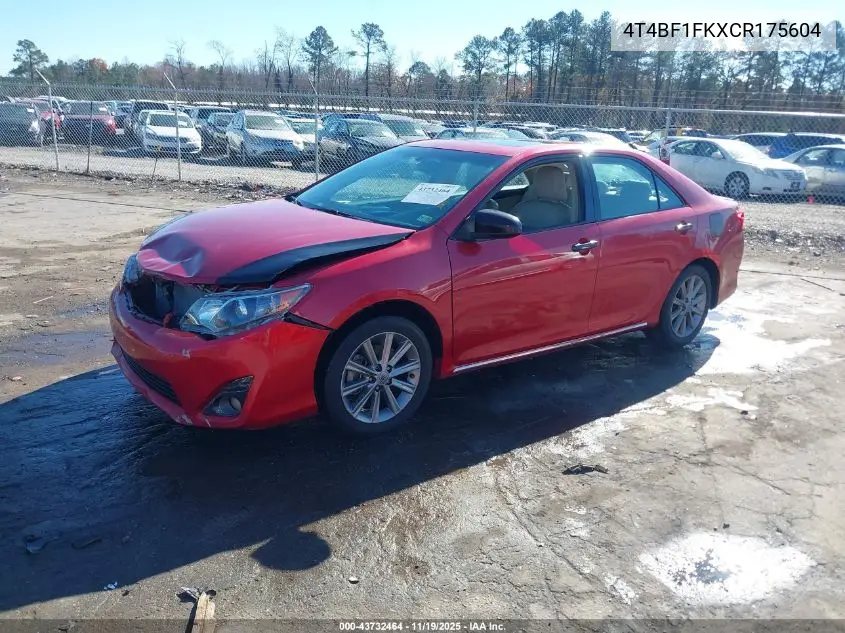 4T4BF1FKXCR175604 2012 Toyota Camry Xle
