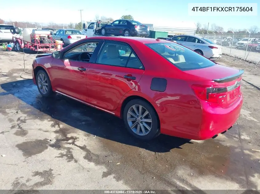 4T4BF1FKXCR175604 2012 Toyota Camry Xle
