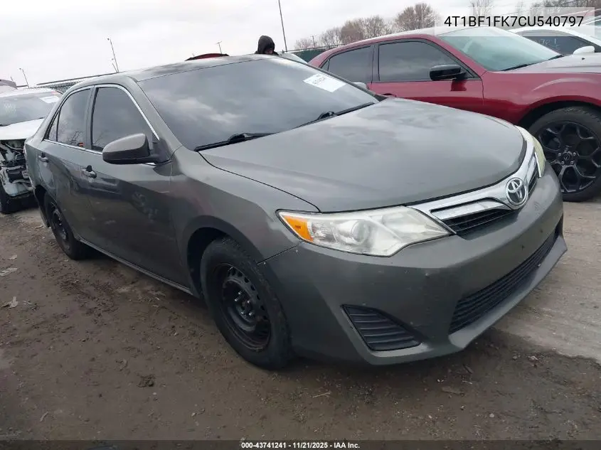 4T1BF1FK7CU540797 2012 Toyota Camry Le