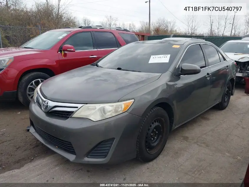 4T1BF1FK7CU540797 2012 Toyota Camry Le