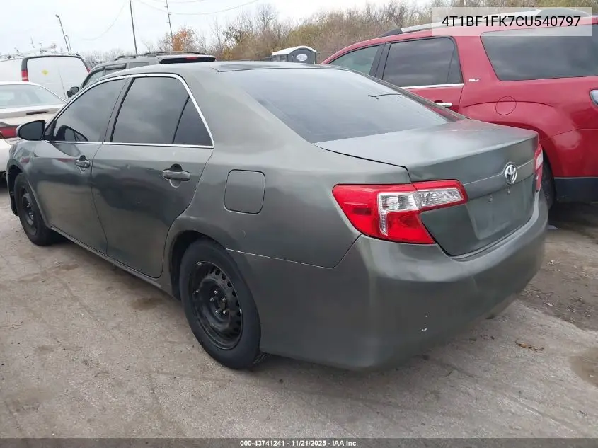 4T1BF1FK7CU540797 2012 Toyota Camry Le